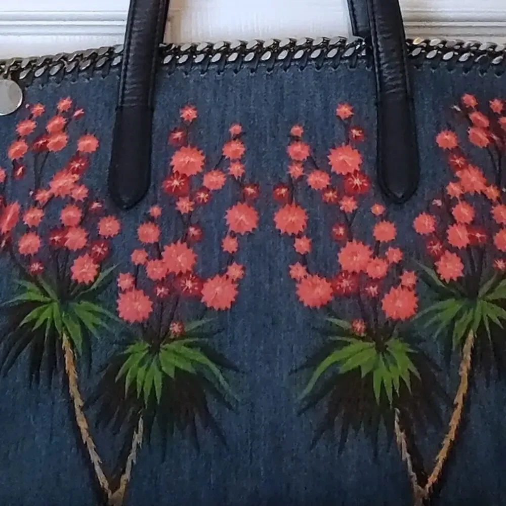 Stella McCartney falabella denim floral tote bag w/COA EUC